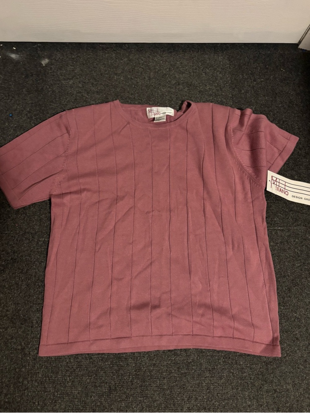 Milano Mauve Ribbed Short Sleeve Top vintage